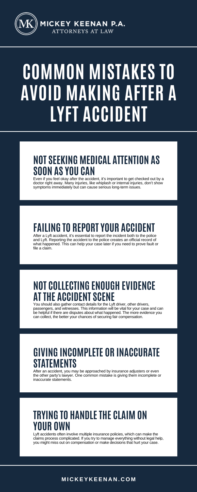 Common Mistakes To Avoid Making After A Lyft Accident Infographic