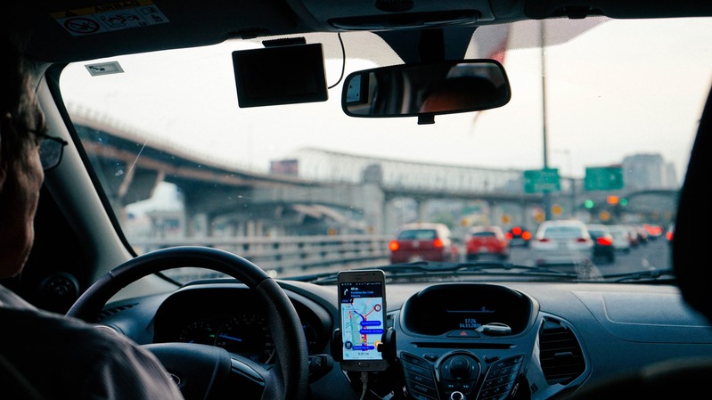 navigation on a cars dashboard