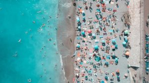 overhead picture of the beach of spring break in tampa florida mickey keenan pa