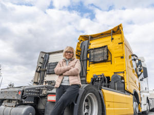 trucker outside her truck